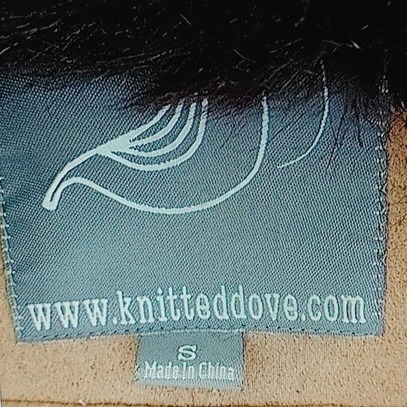 Knitted Dove Wool Blend Winter/Fall Coat Women's Sz Small Tan w Faux Fur Collar - Picture 5 of 11